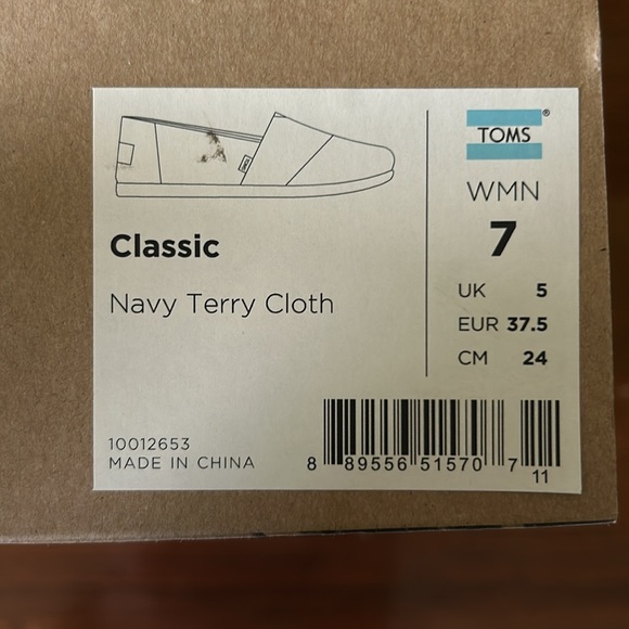 Ladies Toms Navy Classic Shoes - Picture 4 of 13